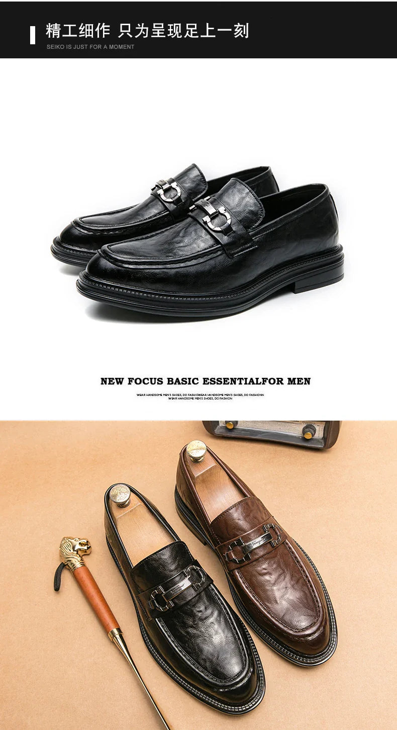 Classic Men's Dress Shoes Formal Oxford Leather Shoes For Men High Quality Casual Business Shoes Man Social Leather Loafer Male