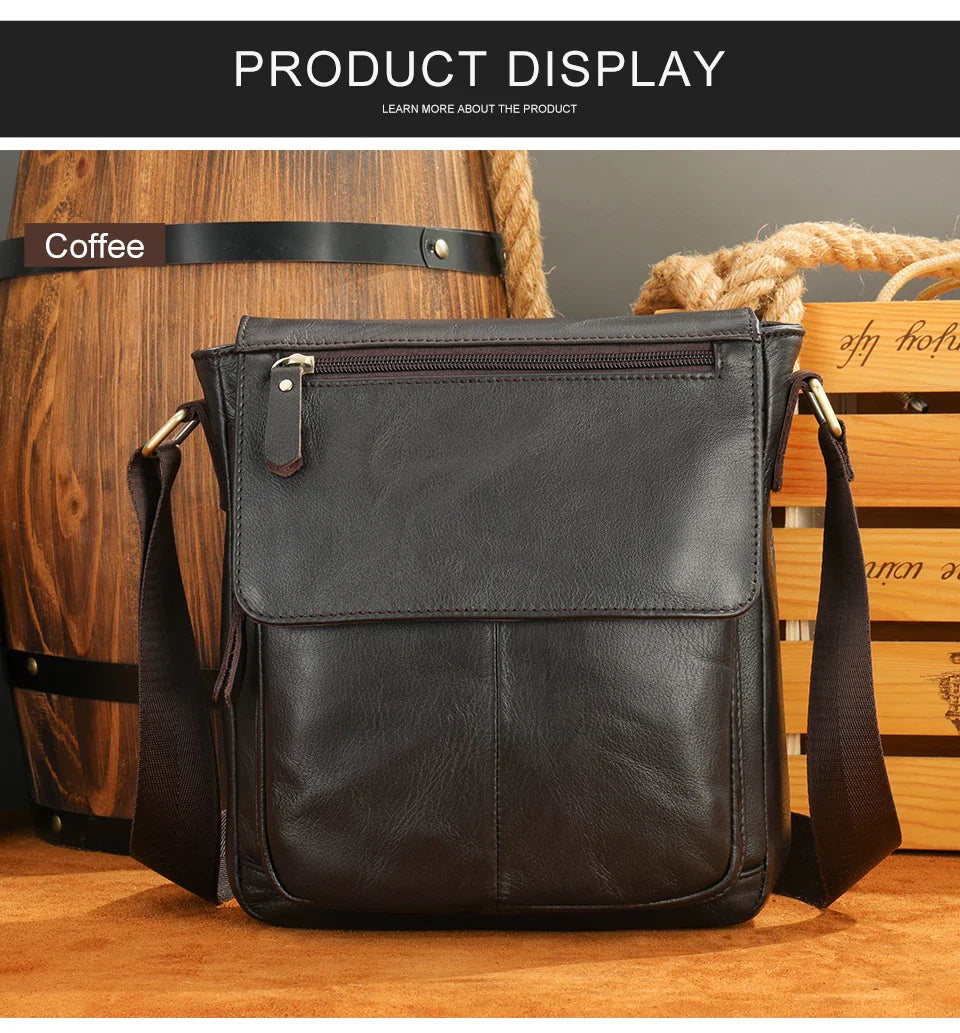 Men's Bags Genuine Leather Messenger Bag Crossbody Shoulder Bags For Male Casual Handbag Men Sling Pack For Work Business