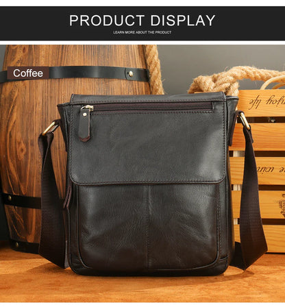 Men's Bags Genuine Leather Messenger Bag Crossbody Shoulder Bags For Male Casual Handbag Men Sling Pack For Work Business