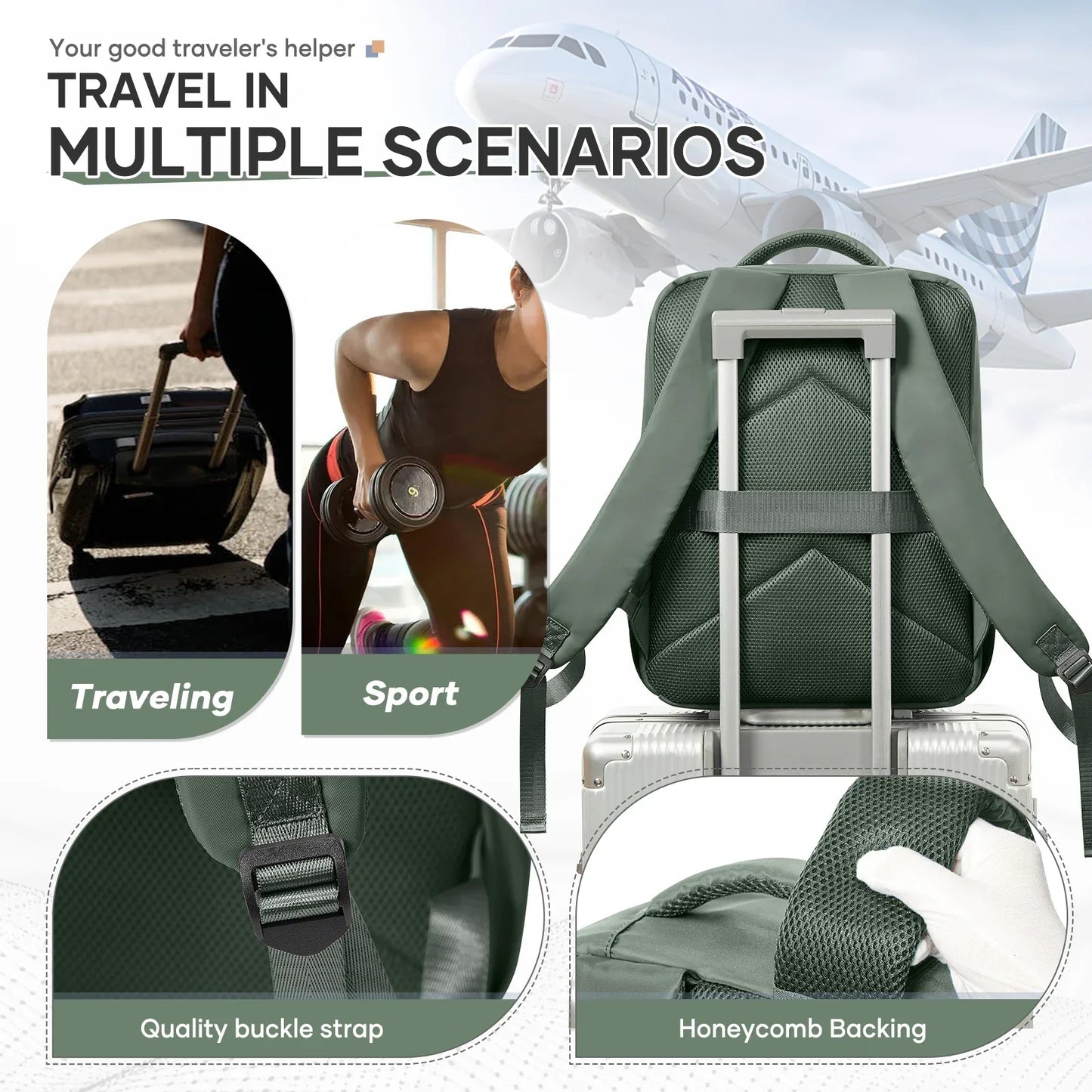 Travel Backpack Vacuum Compression Backpack with Pump,  Wizzair Cabin Bag 15.6" Laptop Travel Bag，Storage Bag