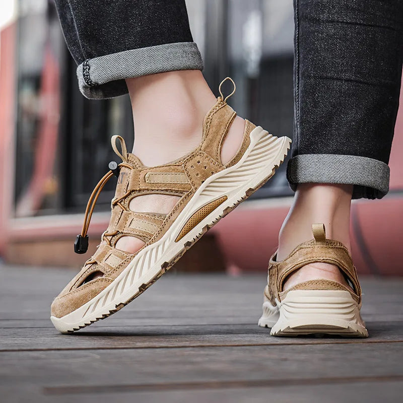 Mens Sandals Summer Outdoor Walking Fashionable Comfortable Soft Beach Water Shoes Daily Versatile Breathable Commuting Sneakers