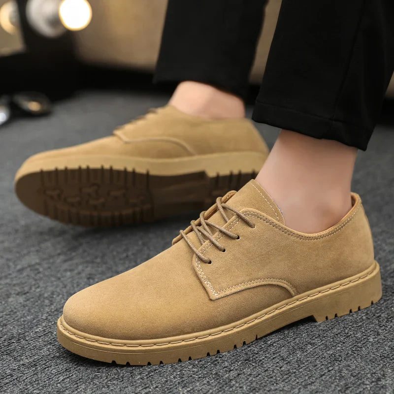 Luxury Brand Mens Casual Shoes Black Men Leather Shoes Fashion Lace Up Platform Work Shoes Wedding Formal Dress Oxfords Shoes