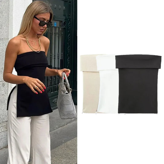 2025 Tube Top Women Off shoulder Corset Top Woman White Black Sexy Backless Tank tops Summer Sleeveless Bustier Top Woman
