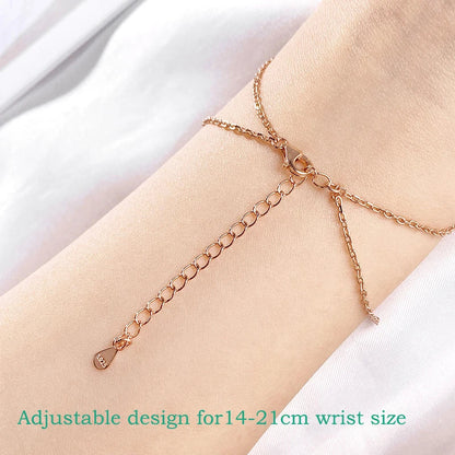 3MM Adjustable Certified Moissanite Bracelets for Women Girls Gift 14-21cm 7 Gems Sparkling Chains 925 Sterling Silver