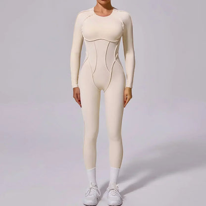Women's High Elasticity Sports Bodysuit Kit Yoga Fitness Jumpsuit Open Back Hip-Lift Outdoors Gym Workout Sexy Fitness Outfit