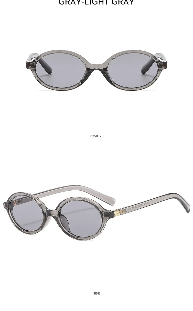 New Oval sunglasses For women Fashion Brand Black Small Frame Sun Glasses Female Retro Clear Lenses Eyewear Lady Trendy UV400