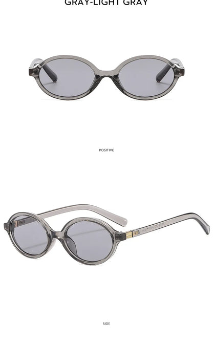New Oval sunglasses For women Fashion Brand Black Small Frame Sun Glasses Female Retro Clear Lenses Eyewear Lady Trendy UV400