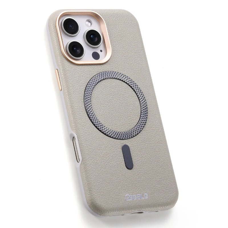 Solid Color Leather For Magsafe Magnetic Shockproof Phone Case For iPhone 17 Pro Max 15 13 14 16 Pro Max Bumper Cover