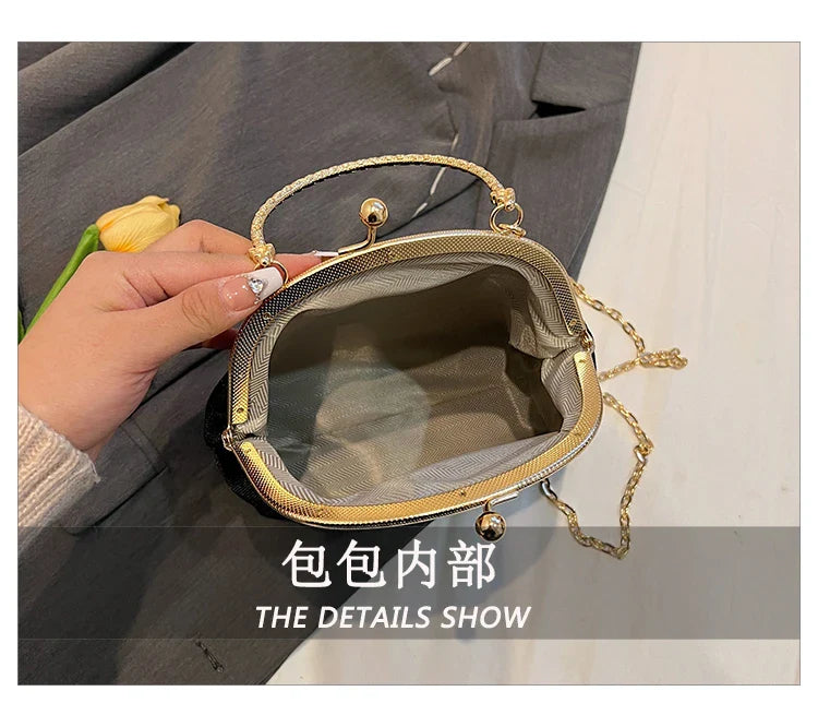 Velvet Frame Heart Dinner Hand Bags Diamonds Chains High Quality Shoulder and Crossbody Bags for Women 2024 Fashion Hot Sale