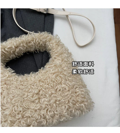 Plush Sweet Shoulder Bags for Women Cute Autumn and Winter 2025 New Versatile Fashion Large Capacity Women's Handbags