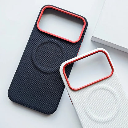 Leather Magnetic Case For Iphone 17 Pro Max/17 Pro/17 Magsafe Charging Grain Diamond Textured Individual Buttons Leather Cover