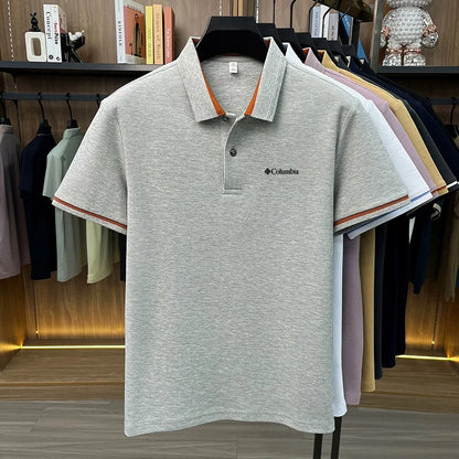 Summer hot search brand new 100% pure cotton comfortable polo shirt personalized men's letter embroidery best-selling short top