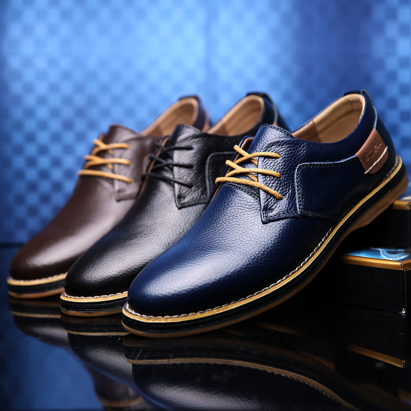 Genuine Leather Men Dress Shoes Oxfords Brogue Lace Up Italian Mens Casual Shoes Luxury Brand Moccasins Loafers Plus Size 38-48