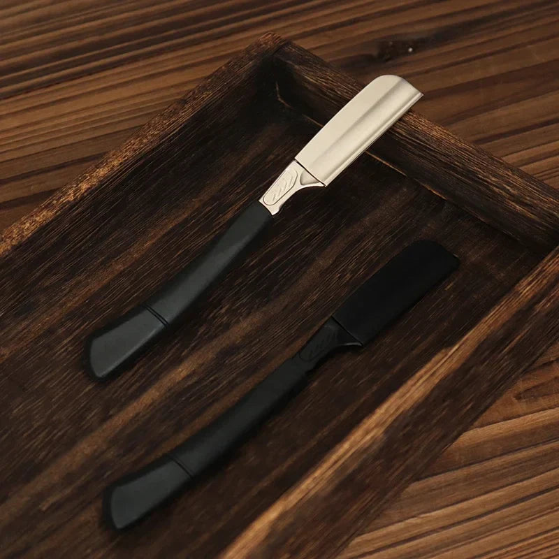 1/2piece - manual straight shaving knife holder beard shaving professional hair cutting trimming tool Special for real hair wigs