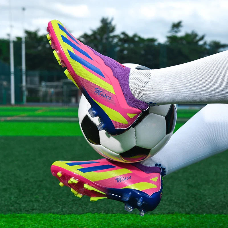 Men Soccer Shoes Long Spikes Soccer Cleats Indoor Sports Shoes Professional Football Boots Drop Shipping Unisex Breathable Soft