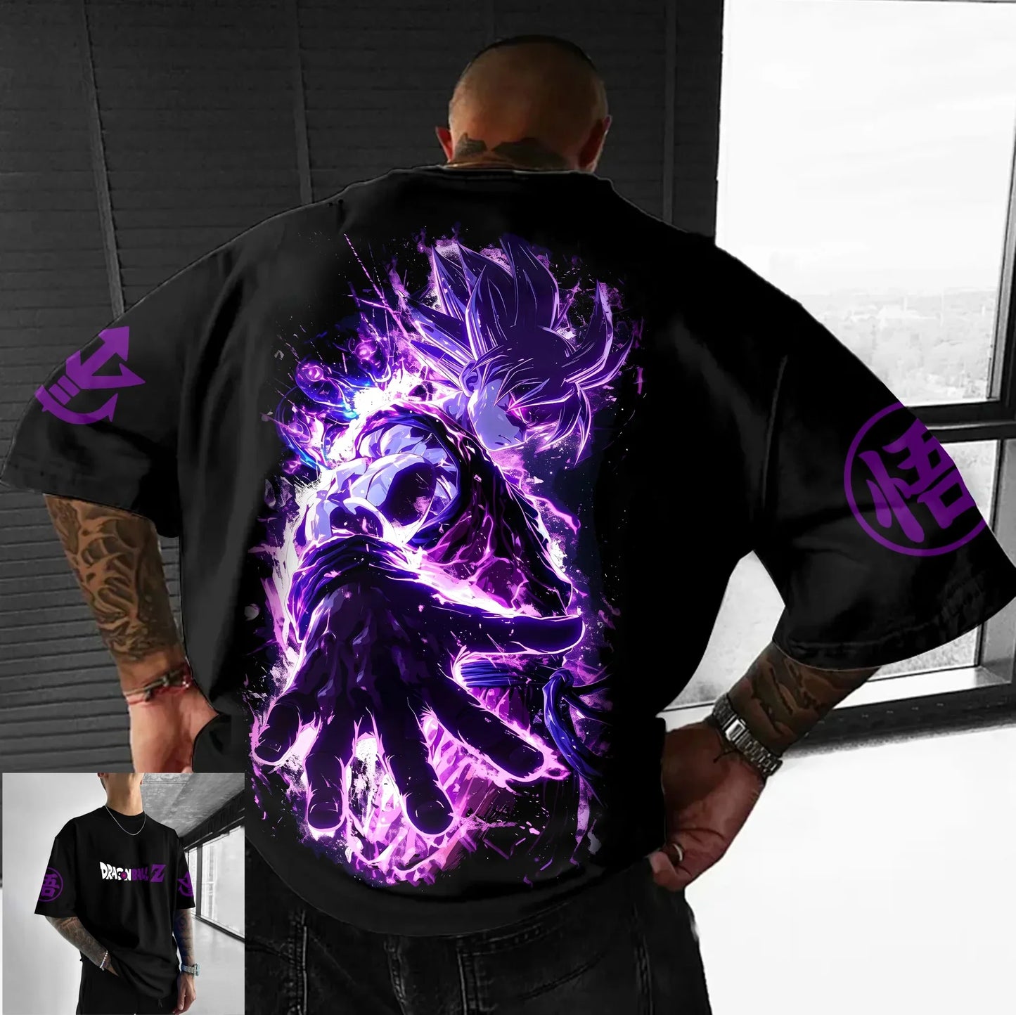 Oversized T-shirt High Quality 100% Cotton Samurai Goku Manga Print Unisex Retro Casual Adults Kids
