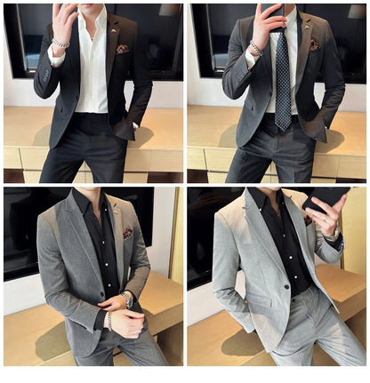 Terno Masculino Casual de Escritório Noivo Casamento Blazer Calça Social