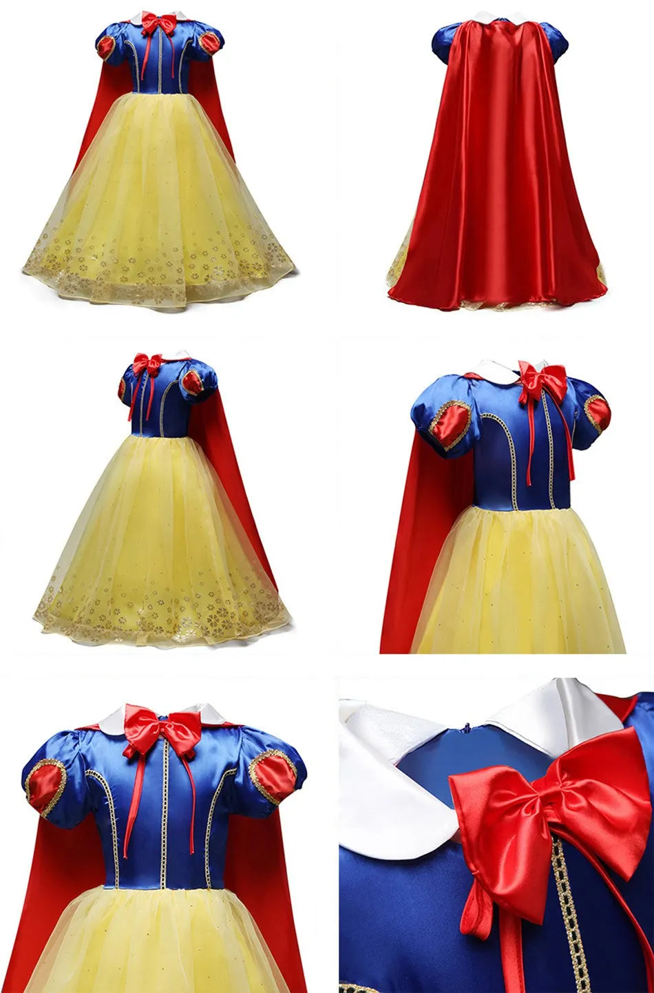 Vestido de Criança Branca de Neve Cinderela Aurora Anna Elsa Fantasia Menina Cosplay Vestido Infantil Encanto Mirabel Pequena Sereia Roupas de Halloween