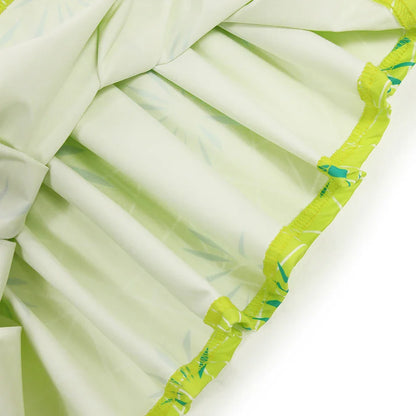 3PCS Full Printing Green Dress for Kids Girl Cosplay Dress+Scarf +Belt Disgust Costume Halloween Disguise Party Joy Clothing