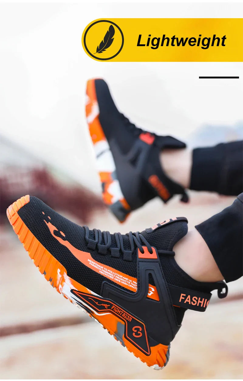Fashion Safety Protection Footwear Steel Toe Safety Boots for Men Anti-Smash Puncture-Proof Work Shoes Indestructible Boots Male