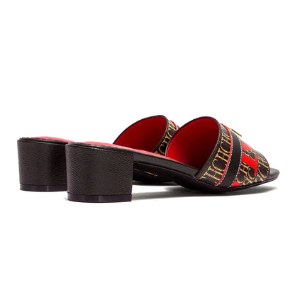 Woman Middle Heel Slippers Luxury Brand Women's Shoes Retro Design 2025 Summer New