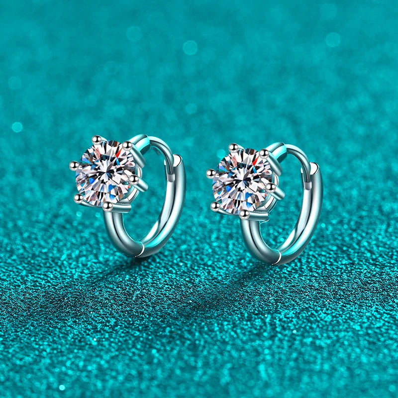 0.5ct 1ct Moissanite Earrings 925 Sterling Silver Lab Diamond Sparkling Party Wedding Studs Earring Designer for Women