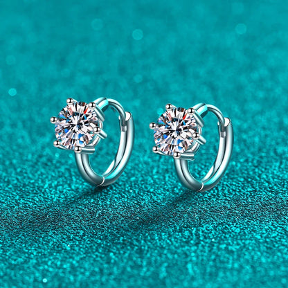 0.5ct 1ct Moissanite Earrings 925 Sterling Silver Lab Diamond Sparkling Party Wedding Studs Earring Designer for Women