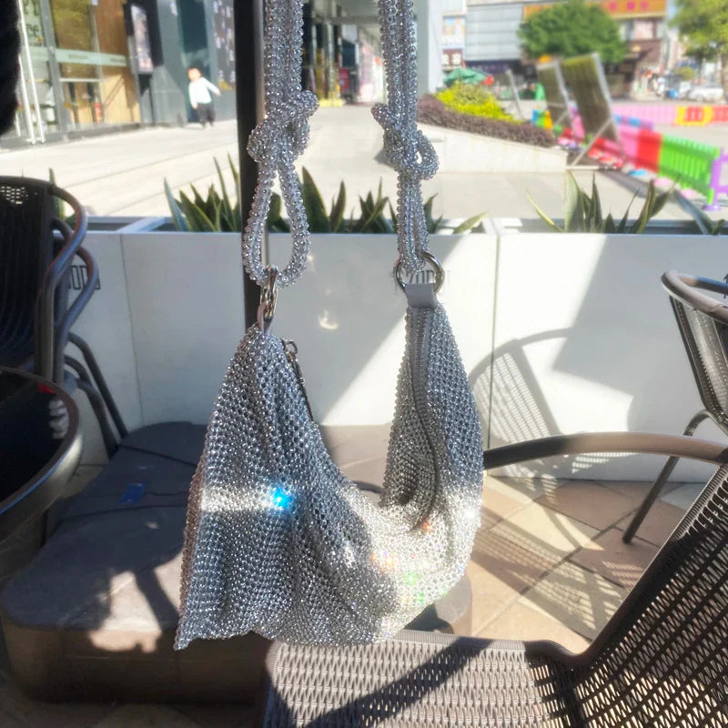 luxury Designer hobo shoulder bag handmade Shining Rhinestones Evening clutch Bag Purse Crystal Purses and handbag Hobo Bags