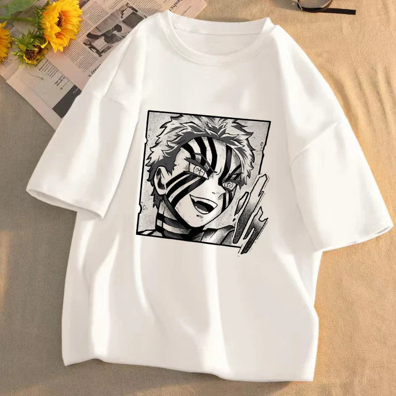 Demon Slayer Anime T-Shirt Kimetsu No Yaiba Unisex Graphic Tee Summer Short Sleeve Casual Cartoon Top Streetwear Anime Gift