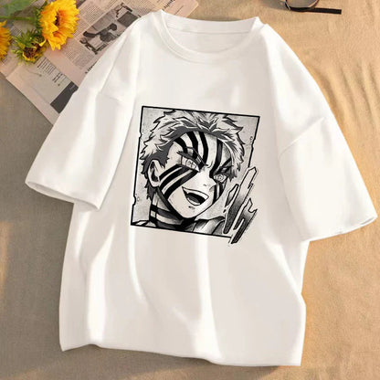 Demon Slayer Anime T-Shirt Kimetsu No Yaiba Unisex Graphic Tee Summer Short Sleeve Casual Cartoon Top Streetwear Anime Gift