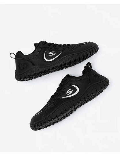 Unisex Wide Toe Sneakers Comfortable Walking Shoes Lace Up Outdoor Travel Breathable Sneakers