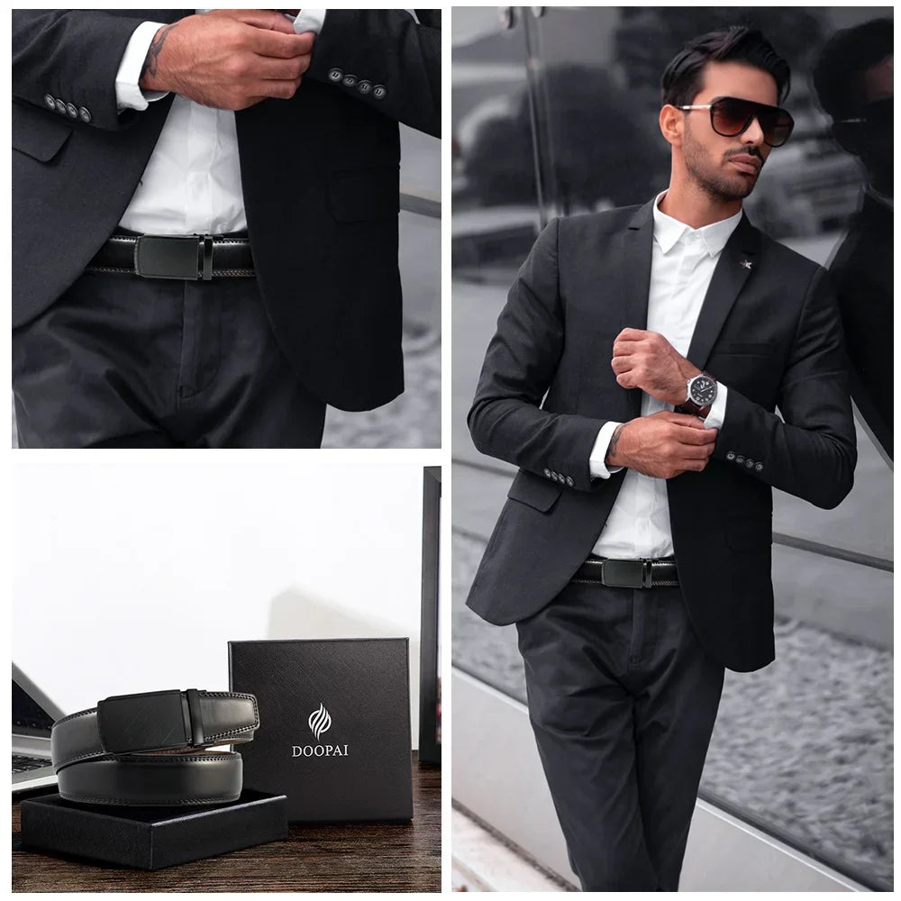 Mens Leather Belt Multiple Colors Automatic Available Belts Leisure Fashion Ratchet Belts for Men Pants Waistband