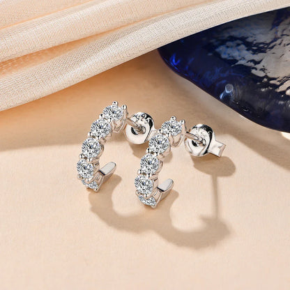 New in Round 3.0mm Moissanite Hool Earrings Passed Diamond Test Yellow Rose Plated Stud Earrings for Women Fine Jewelry