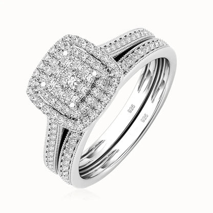 Ring Set For Woman Original 925 Silver Wedding Jewelry Luxury Engagement Ladies Anniversary Gift Trend