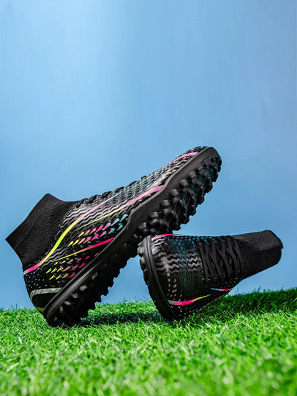 Classic TF Turf football shoes PU Fabric Comfort Upper Rubber Abrasion Resistant Sole Unisex Kids Sports Sneakers