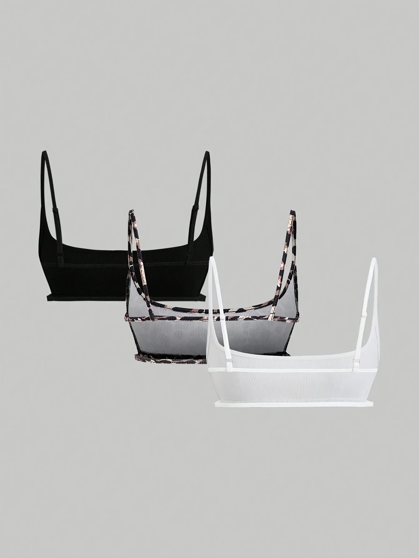 Women's slim sexy and versatile backless suspender shirt three-piece set