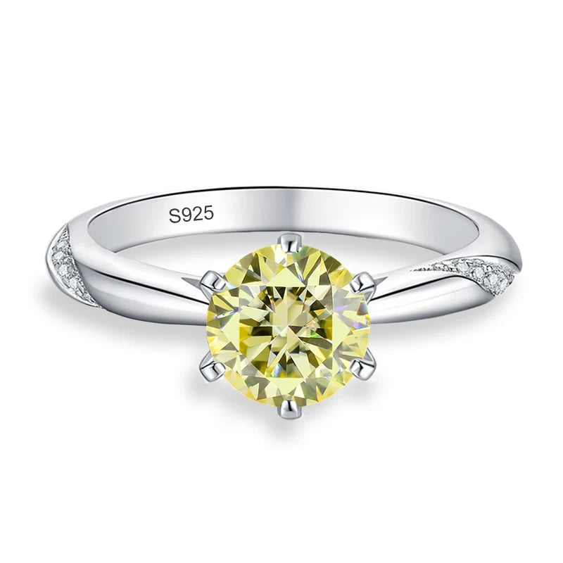 0.5ct 1ct 2ct Blue Pink Grey Moissanite Rings Gifts for Women 925 Sterling Silver Wedding Band Women's Ring Woman Rings