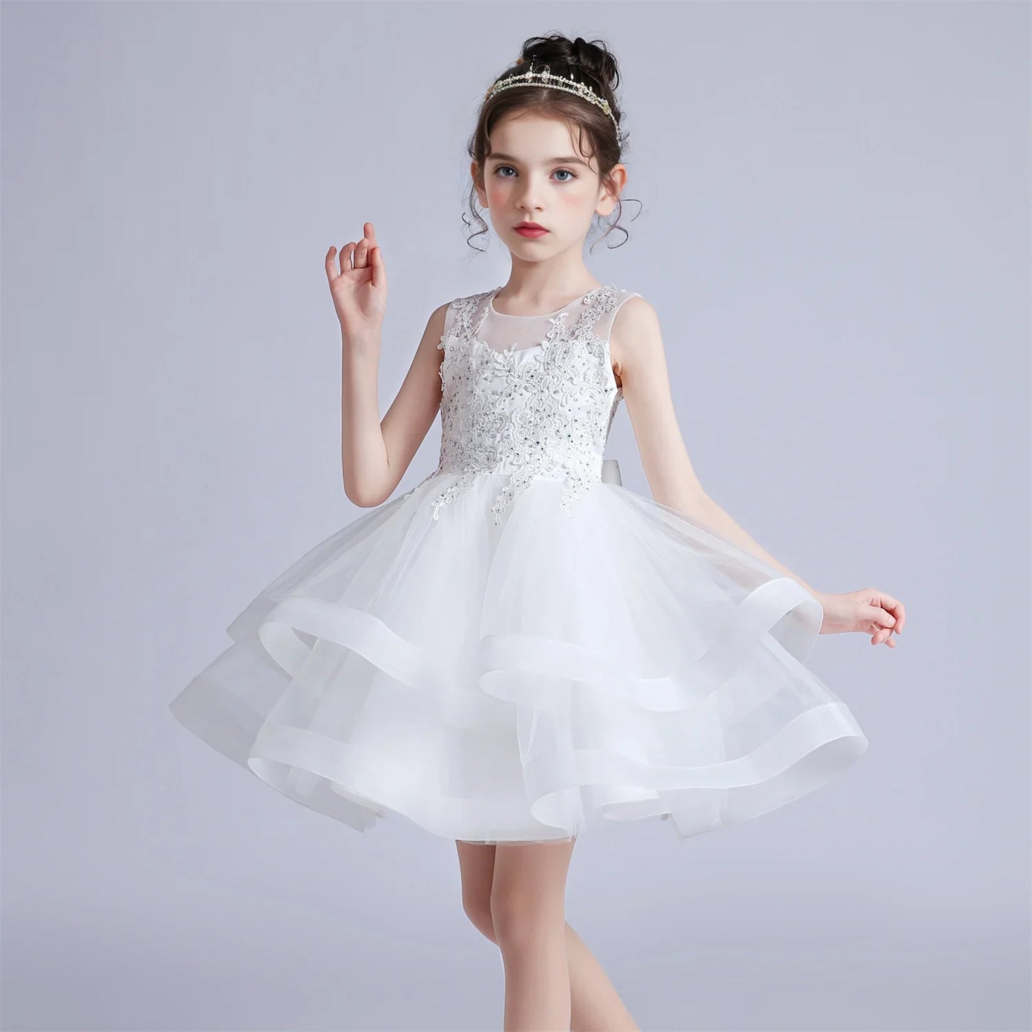 3-10 Years Baby Girls Princess Dress Summer Ball Gown Wedding Dress Piano Performance Costume Host Costume Children's Clothing