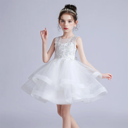 3-10 Years Baby Girls Princess Dress Summer Ball Gown Wedding Dress Piano Performance Costume Host Costume Children's Clothing