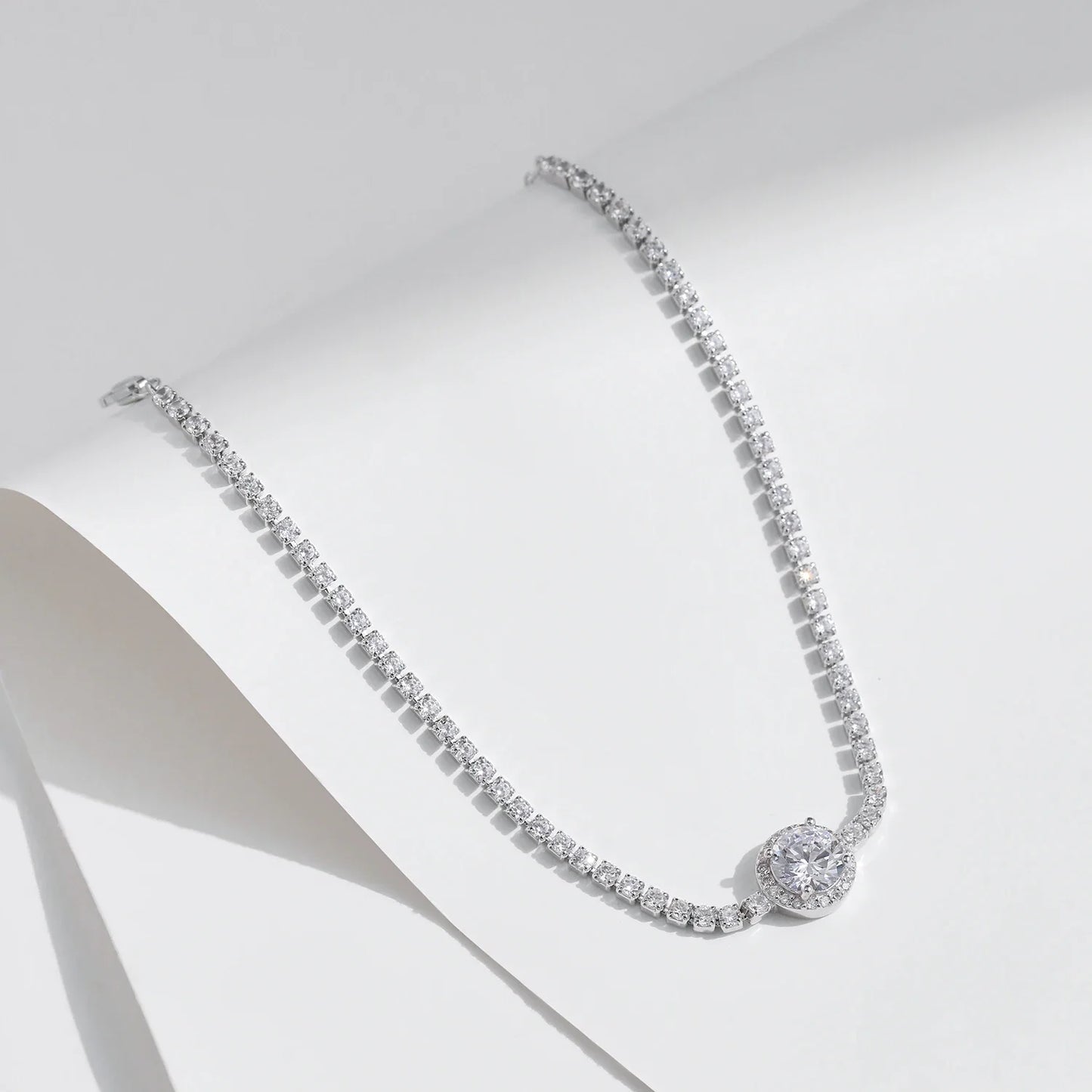 925 Sterling Silver Sparkling Halo Clear Cubic Zirconia Tennis Bracelets Luxury Wedding Engagement Fine Jewelry For Women