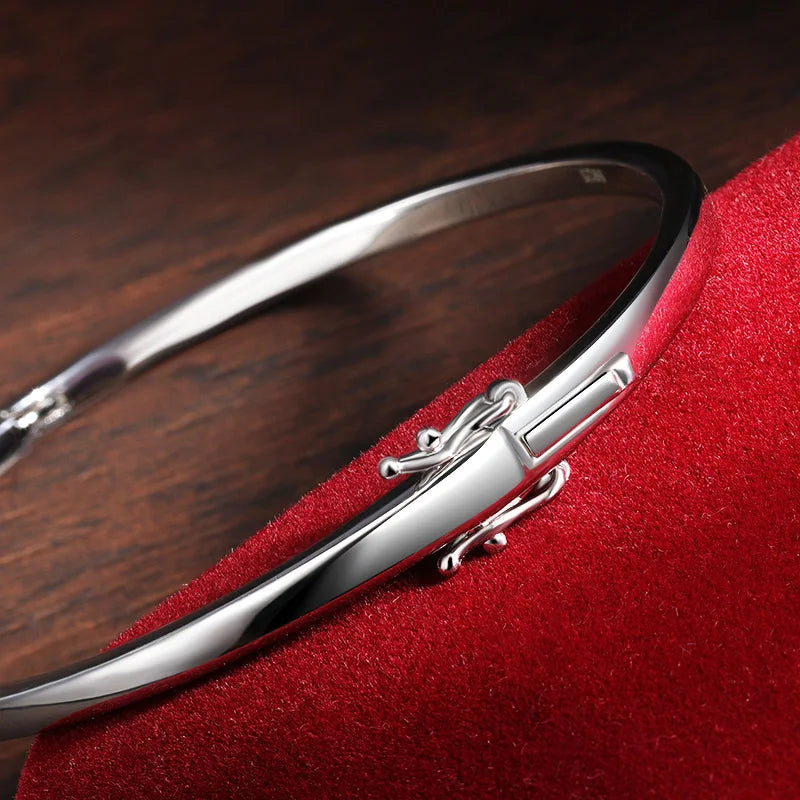Moissanite Bangles Elegant Women Diamond Solid s925 Silver GRA Certified Dainty Bracelet Fine Jewelry for 17-18cm Wrist