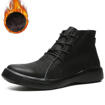 Winter Men Boots High Quanlity Warm Leather Mens Ankle Boots Male Waterproof with Fur Snow Boots Casual Shoes for Men Botas