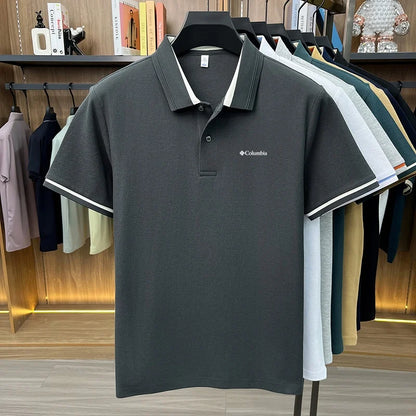 Summer hot search brand new 100% pure cotton comfortable polo shirt personalized men's letter embroidery best-selling short top