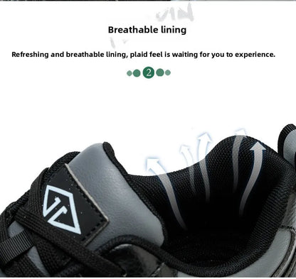 Men's Lightweight Casual Labor Protection Shoes Steel Toe Caps Anti Smashing Anti Piercing Wear-Resistant Work Footwear