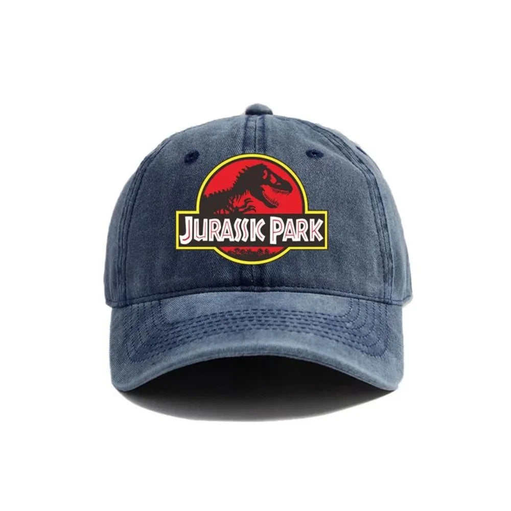 Jurassic Park Baseball Cap Distressed Hats Cap Dinosaur Men Retro Outdoor Summer Adjustable Hat Casual Versatile Sun Protection