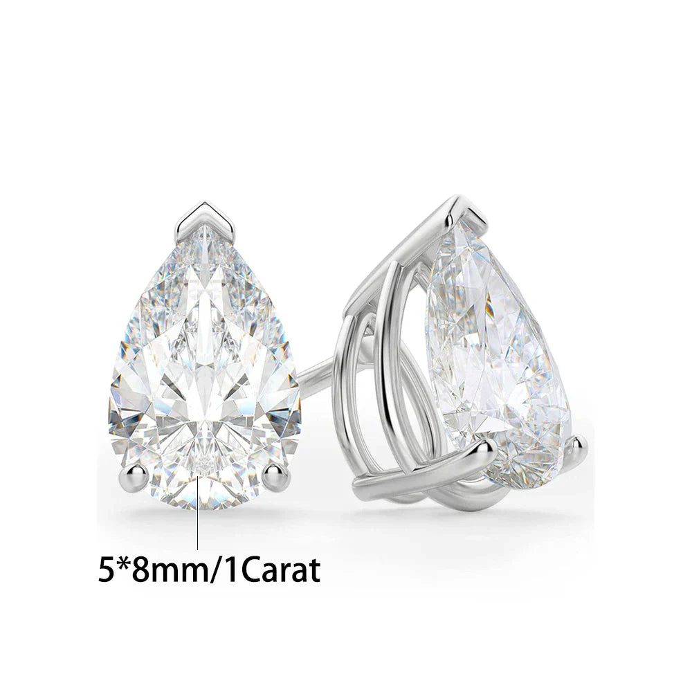 Waterdrop Moissanite Drop Earrings for Women Double Pear Cut Diamond Ear Stud 925 Sterling Silver Fine Jewelry with Certificate