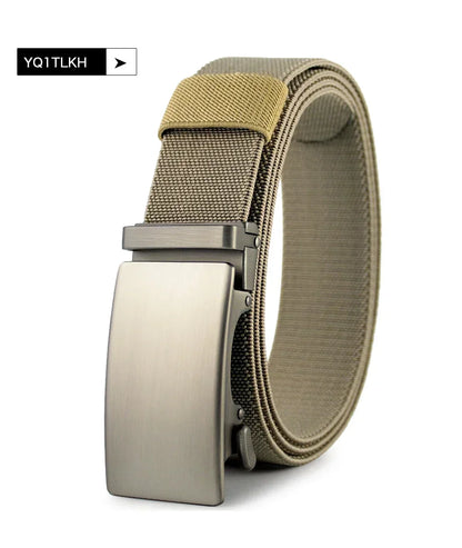 Men Belt Elastic Metal Automatic Buckle Army Outdoor Hunting Tactical Jeans Pants Belt Nylon Breathable Belts 150 Big Size Belts