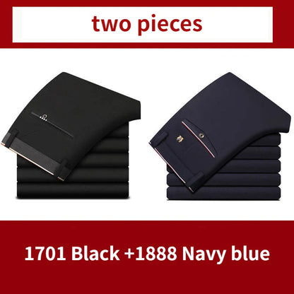 Classic Black Men's Office Dress Pants for Business Formal Fashionable Slim Fit Men's Suit Pants Casual Trousers Plus Size 28-40