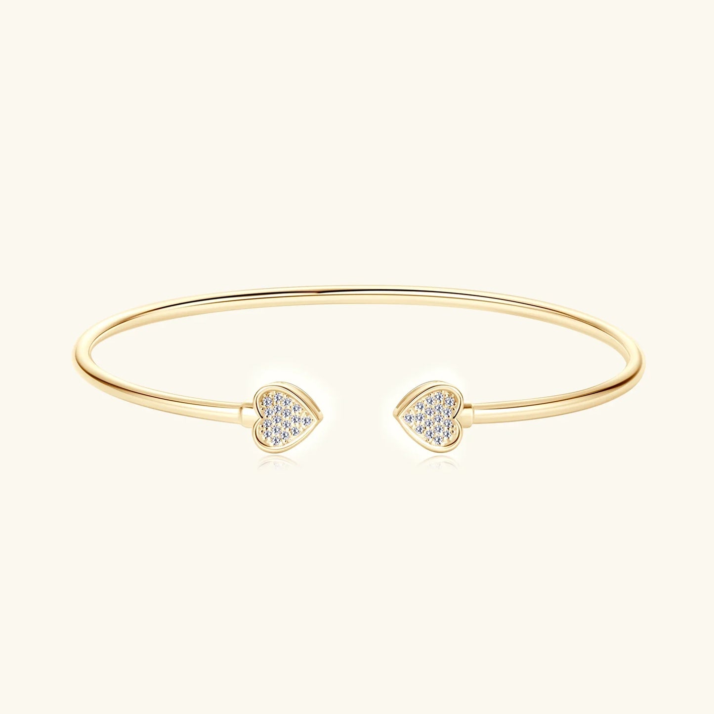 0.5CT Moissanite Bangle Bracelet 18K Gold Plated 925 Sterling Silver Classic Bangle Bezel Set Diamond Bracelet for Women Gifts