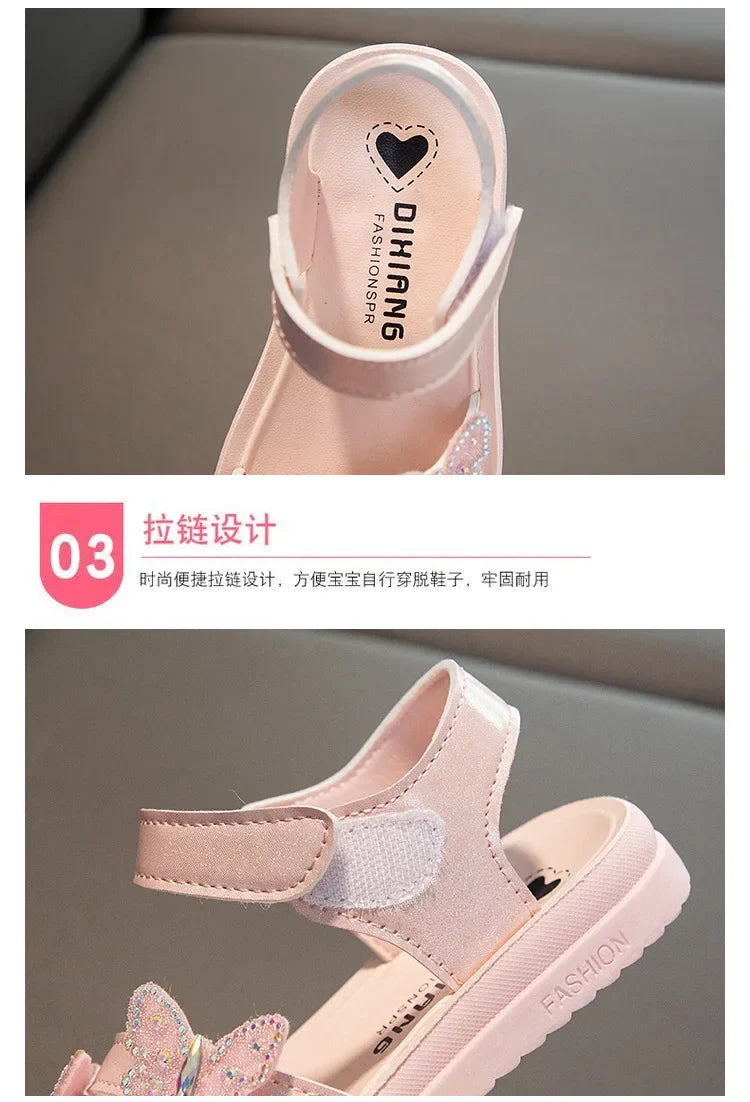 Summer Sandals for Girls Colorful Bow Children's Sandals Shoes Anti Slip Wear-resistant Soft Bottom Girls Shoes Free Shipping